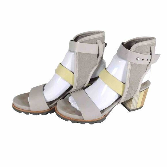 Sorel Women's Addington Cuff US8 Dove Zest Leather Strappy Sandals - Picture 1 of 12